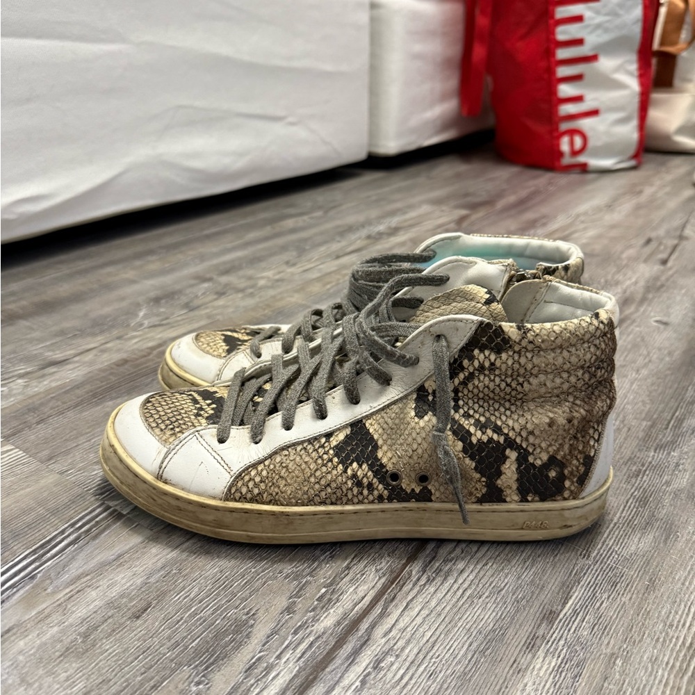 P448 Snake Print High-Top Sneakers